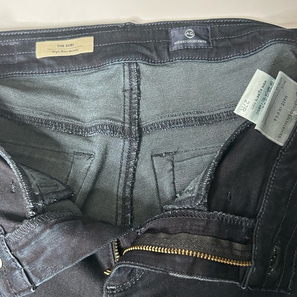 AG Adriano Goldschmied Zuri Moto Zipper High-Rise Skinny Blue Jeans Sz 27 New - Picture 12 of 16